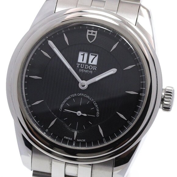 TUDOR Glamour 57100 Double date black Dial Automatic Men's Watch_862732 - Picture 1 of 7